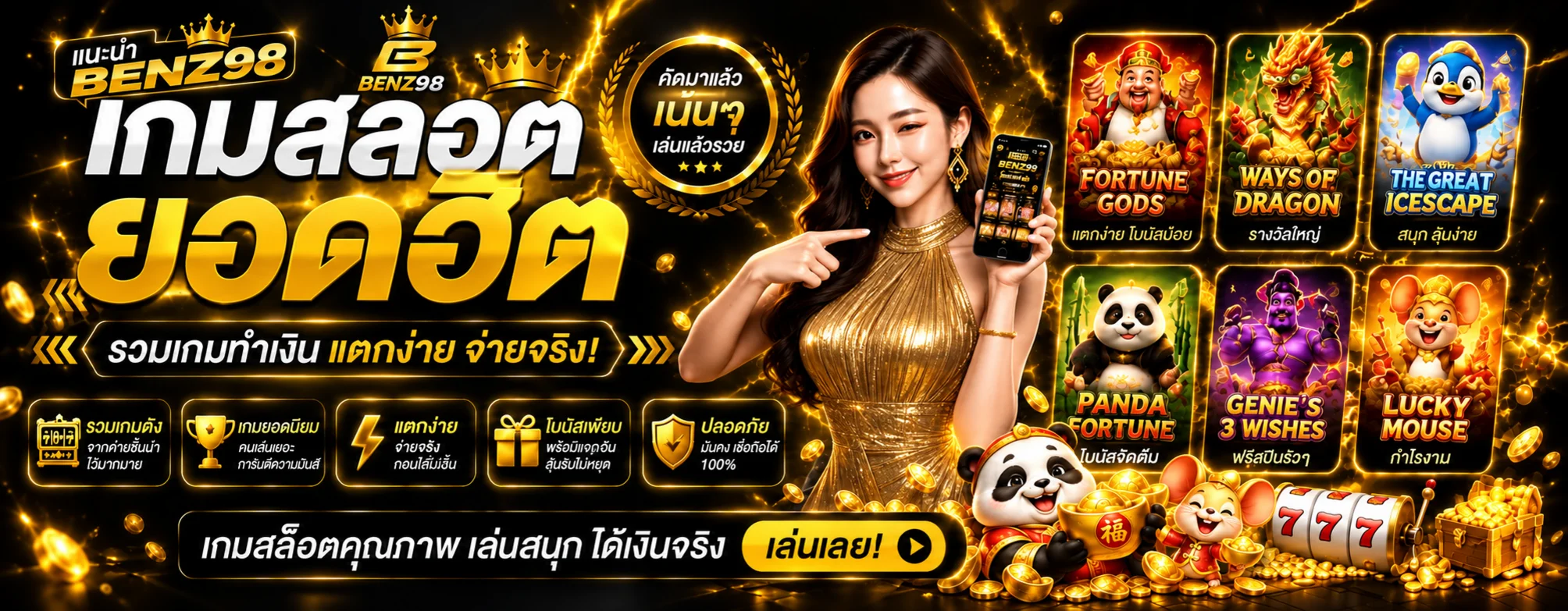 เกมสล็อตยอดนิยมบน BENZ98